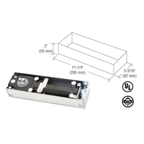 CRL BTS75VBFNH0 Dormakaba BTS75VBF Adjustable Floor-Mounted Door Closer, Size 1-4, No Hold Open
