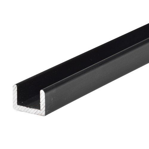 CRL SDCR38MBL Matte Black Frameless Shower Door U-Channel for 3/8