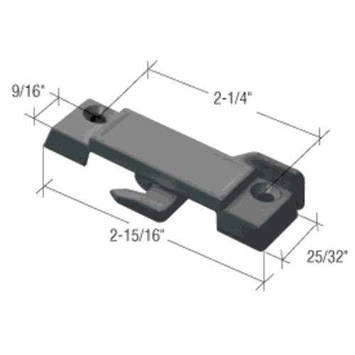 CRL F2512 Black Sliding Window Lock with 2-1/4