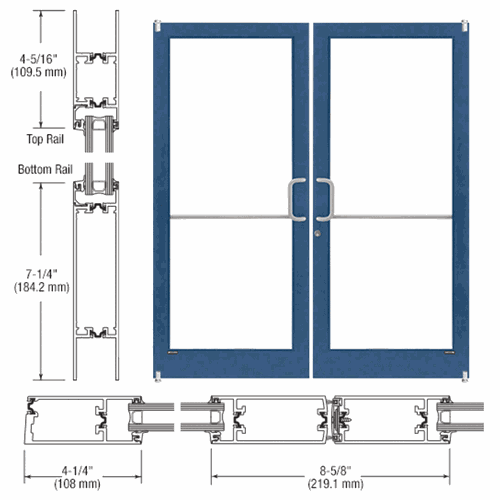 CRL 1D42271 U.S. Aluminum Custom KYNAR Paint Series 400T Thermal Offset Pivot Entrance Doors