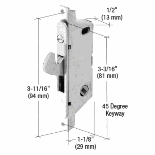 CRL E2187 Stainless Steel Round End Face Plate Mortise Lock for Adams Rite Doors