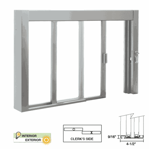 CRL SCDW48360XUA Deluxe Self-Closing Unglazed Service Window with Half-Track