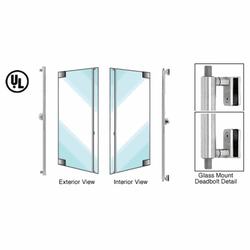 CRL DB132F4G1BS Blumcraft Brushed Stainless Left Hand Reverse Glass Mount 'F' Deadbolt Handle