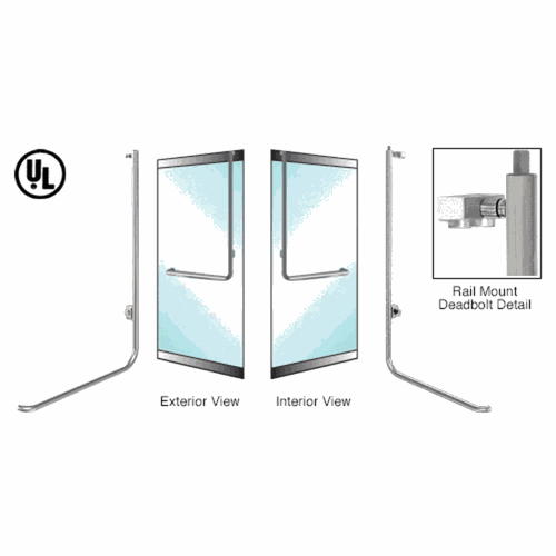 CRL DB100D4L1BS Blumcraft Brushed Stainless Left Hand Reverse Low Profile Deadbolt Handle