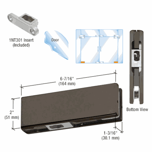 CRL PH10CDU Dark Bronze Door Patch with 1NT301 Insert