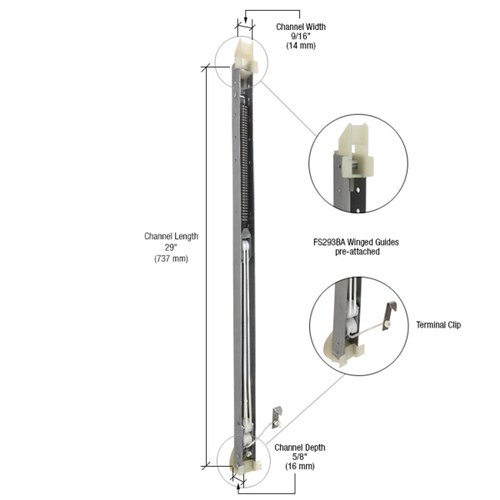 CRL FA2820GW 2820 Window Channel Balance with FS293BA Guides