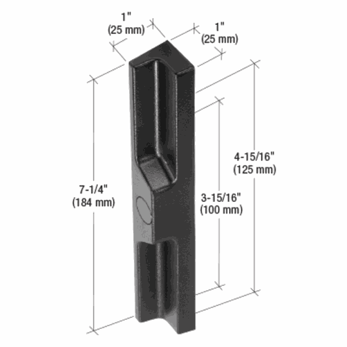 CRL C1097 Black Plastic Outside Pull with 3-15/16