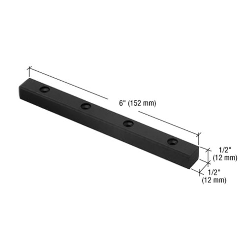 CRL 1NT308MBL Matte Black Double Door Stop - Header Mounted