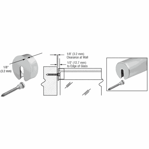 CRL GR25SECSA Satin Anodized Stabilizing End Cap for 2.5