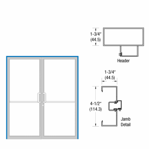 CRL 0A421220072105 U.S. Aluminum Bronze Anodized Double Door Frame 1-3/4