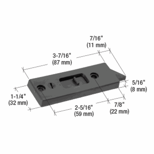 CRL F2697 Black Tilt Window Lock with 2.31