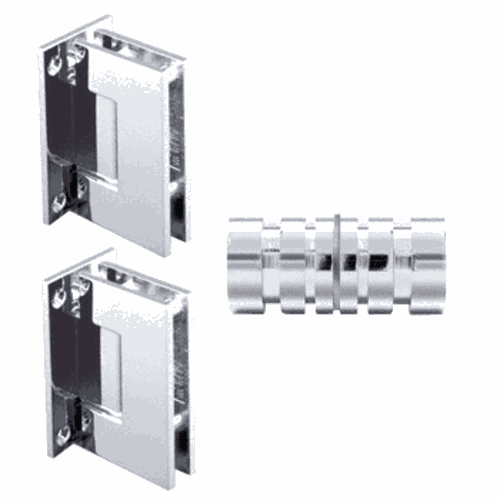 CRL GENS6CH Polished Chrome Geneva Shower Knob Hinge Set