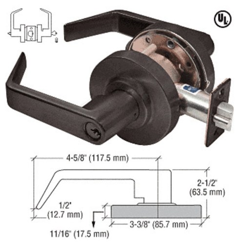 CRL D60ENT0RB Schlage Oil Rubbed Bronze Heavy-Duty Grade 1 Lever Lockset