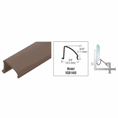 CRL VGB1460BRZ Bronze Snap-In Vinyl Glazing Bead