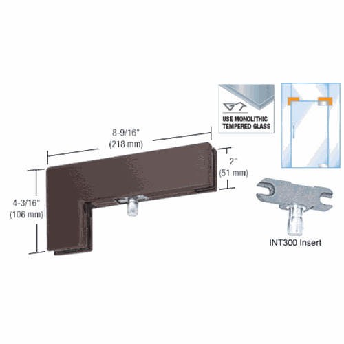 CRL PH40DU Dark Bronze Sidelite Transom Patch with 1NT300 Insert