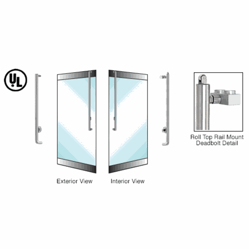 CRL DBR160J4R1BS Blumcraft Brushed Stainless Left Hand Reverse Roll Top Rail Deadbolt Handle
