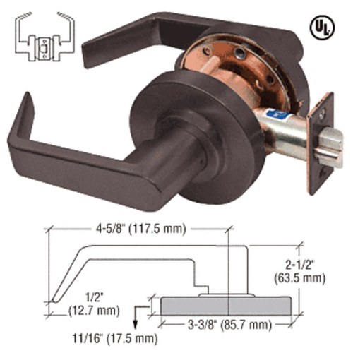CRL D25PASS0RB Oil Rubbed Bronze Grade 2 Passage Lever Lockset