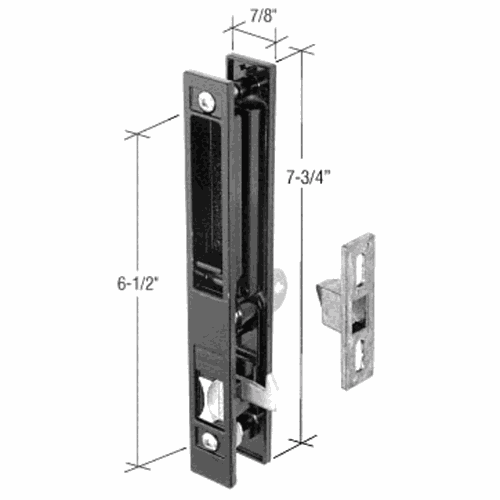 CRL AG4501K Black Keyed Flush Mount Handle Set, 6.5