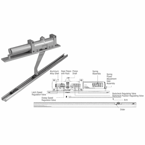 CRL 7900BF1RA Norton 7900 Series Right Hand Interior Door Closer, No Hold Open