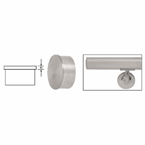 CRL HR10FBS Brushed Stainless Flat End Cap for 1