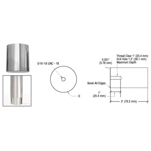 CRL HR10CBM Concealed Mounting Lug for 1