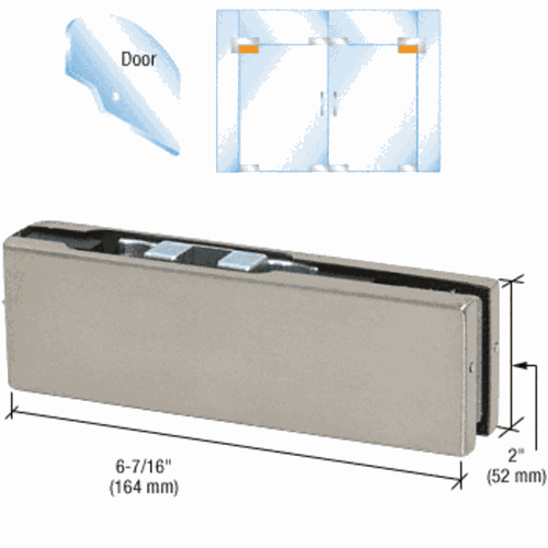 CRL PH20CBS Brushed Stainless Adjustable North American Top Door Patch Fitting