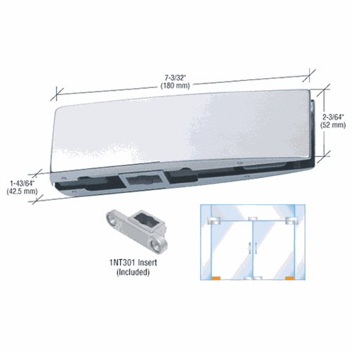CRL CPF10CBS Brushed Stainless Curved Bottom Door Patch with 1NT301 Insert