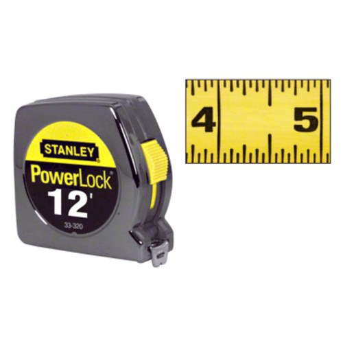 CRL ST33312 Stanley PowerLock II 12' Tape Measure, 3/4
