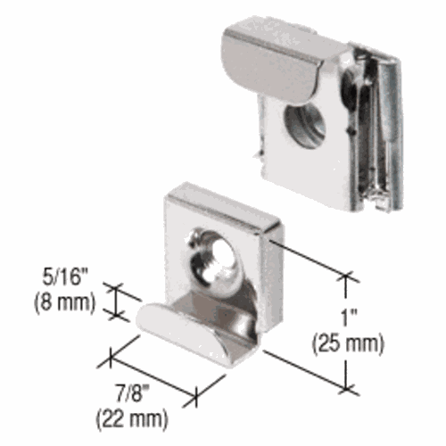 CRL 655KE Polished Chrome Plastic-Lined Mirror Mounting Clips