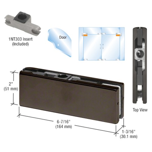 CRL PH20ADU Dark Bronze Top Door Patch Fitting with 1NT303 Insert