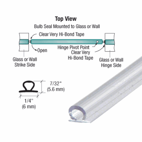 CRL SDTB Translucent Vinyl Bulb Seal, 7/32