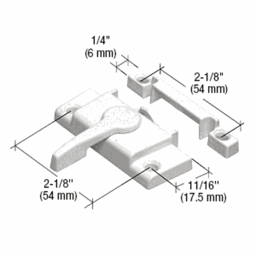CRL F2554 White Window Sash Lock with 2-1/8