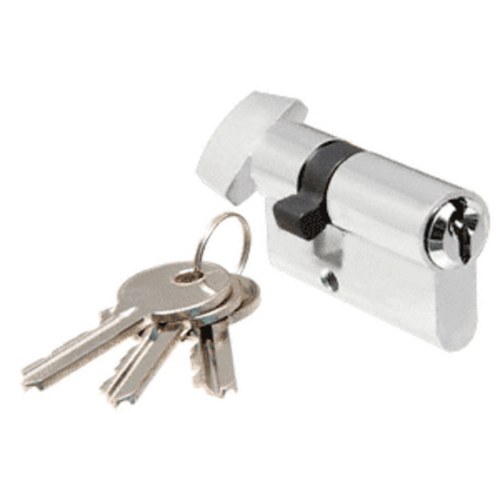 CRL EC4A Satin Chrome Keyed Cylinder Lock with Thumbturn