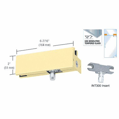 CRL PH34SB Satin Brass Wall-Mounted Transom Patch with 1NT300 Insert