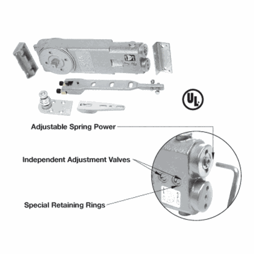 CRL 8762A 90 No Hold Open Adjustable Concealed Door Closer 