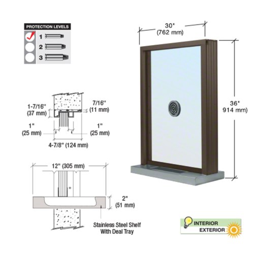 CRL S1EW3036DU Duranodic Bronze Bullet-Resistant 30