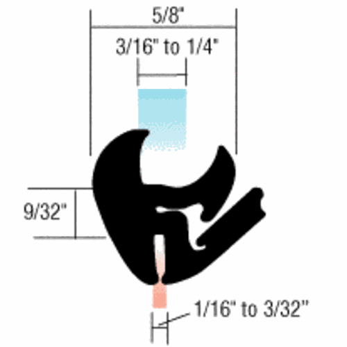 CRL 10232 Self-Sealing Universal Weatherstrip for 1/16