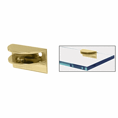 CRL EH126 Brass Rounded Shower Shelf Clamp with Support Leg