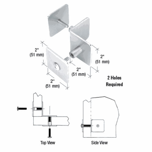 CRL PB004BS Brushed Stainless Bullet-Resistant Barrier System 90 Clamp