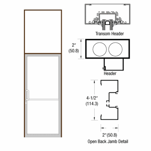 CRL 1B91122 U.S. Aluminum Dark Bronze Anodized IT451 Offset Pivot Transom Door Frame