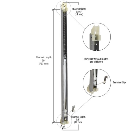 CRL FA2840GW 2840 Window Channel Balance with FS293BA Guides