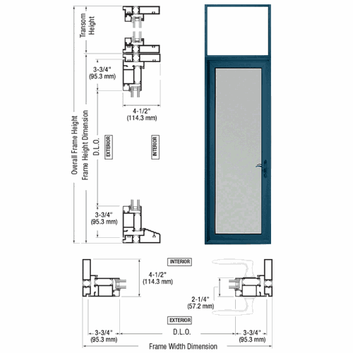 CRL PNA91271R0 Custom Series 900 KYNAR Painted Right-Swing Terrace Door with Transom