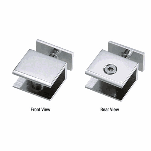 CRL FA80CH Polished Chrome Square Corner Thru-Glass Shelf Clamp