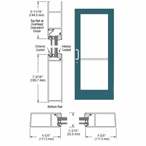CRL SF61471 U.S. Aluminum KYNAR Paint IG600 Series Single StormFront Butt Hinged Entrance