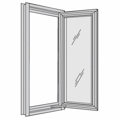 CRL TV40771 U.S. Aluminum 7400 Series Out-Swing Casement Window, 1
