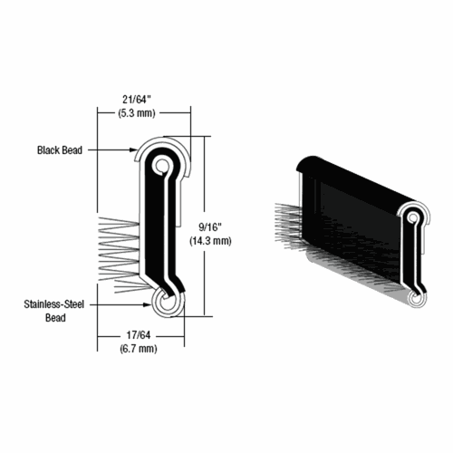 CRL YM9396 Flexible Stainless Steel Beaded Belt Molding for Ford Chrysler - 96