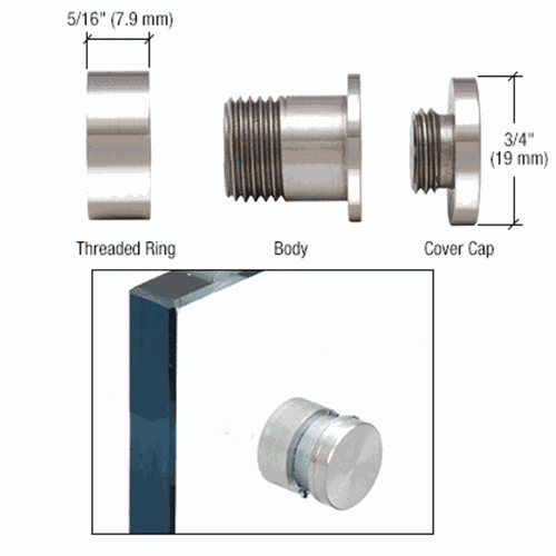 CRL S0PMPS 316 Polished Stainless Steel Panel Mount Standoff