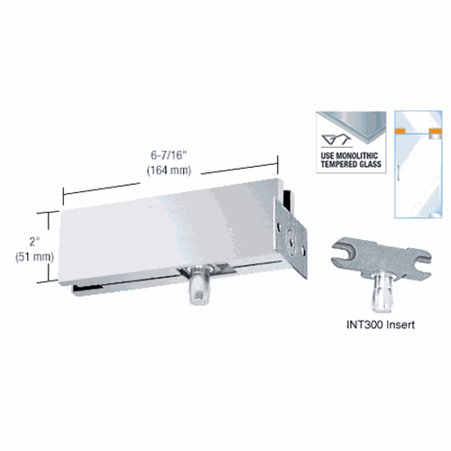 CRL PH34BS Brushed Stainless Wall-Mounted Transom Patch with 1NT300 Insert