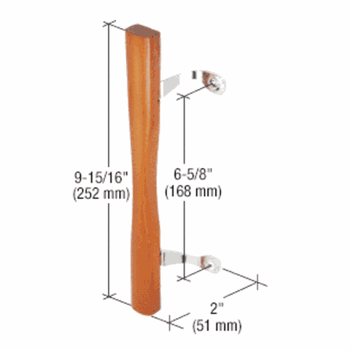 CRL C1034 Wood/Chrome Inside Pull - 6-5/8