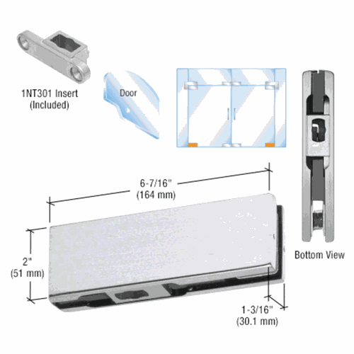 CRL PH10CBS Brushed Stainless Bottom Door Patch with 1NT301 Insert